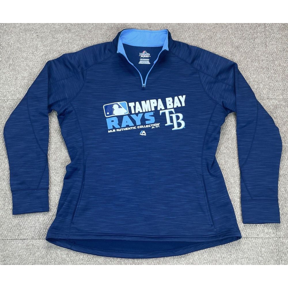 Majestic Fan Fashion MLB Tampa Bay Rays Women's Long‎ Sleeve Thermal Size XXL